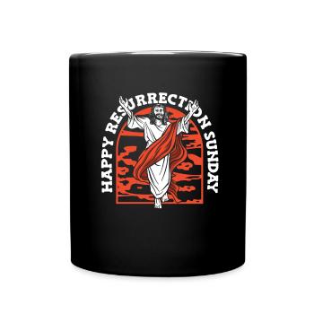 Christ Christianity Resurrection - Full Colour Mug - black - Front