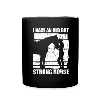 Cheval Sport équestre Forte Endurance - Mug uni - noir - Devant