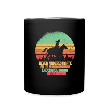 Horse Equestrian Sport Endurance Riding - Full Colour Mug - black - Front
