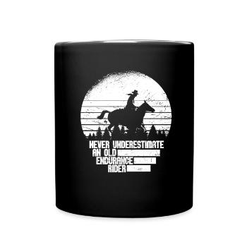 Horse Equestrian Sport Endurance Riding - Full Colour Mug - black - Front