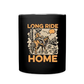 Pferd Reitsport Ausdauerreiten Long Ride Home - Tasse einfarbig - Schwarz - Vorne