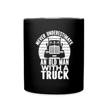 Lkw Fahrer Trucker Lastwagenfahrer Alter Trucker - Tasse einfarbig - Schwarz - Vorne