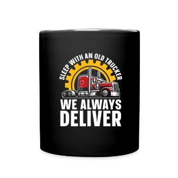 Lkw Fahrer Trucker Lastwagenfahrer Lustig - Tasse einfarbig - Schwarz - Vorne