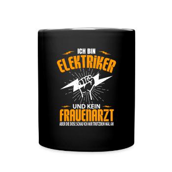 Elektriker elektroinstallateur elektrizität - Tasse einfarbig - Schwarz - Vorne