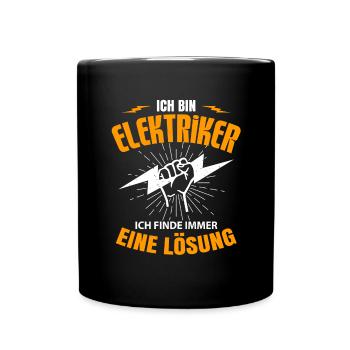 elektroinstallateur elektromeister elektriker - Tasse einfarbig - Schwarz - Vorne