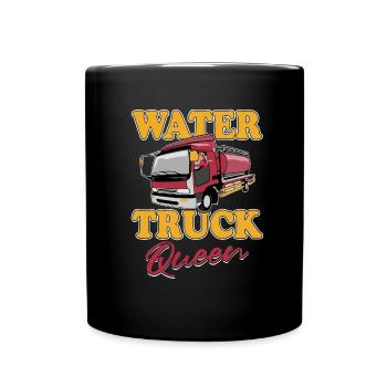 Lkw Fahrer Trucker Lastwagenfahrer Königin - Tasse einfarbig - Schwarz - Vorne