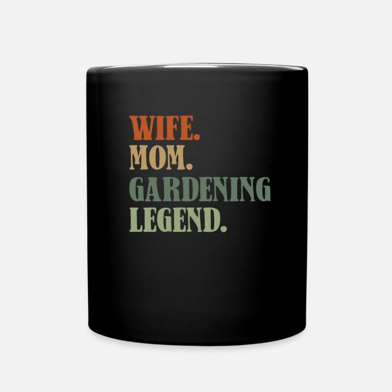 Hobbygärtner Garten Gärtnerische Mama - Tasse einfarbig - Schwarz