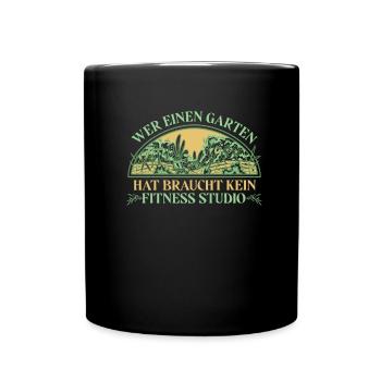 Hobbygärtner Garten Fitness - Tasse einfarbig - Schwarz - Vorne
