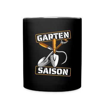 Hobbygärtner Garten Jahreszeit - Tasse einfarbig - Schwarz - Vorne