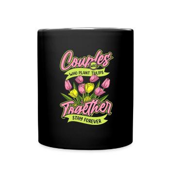 Tulips Pair - Full Colour Mug - black - Front