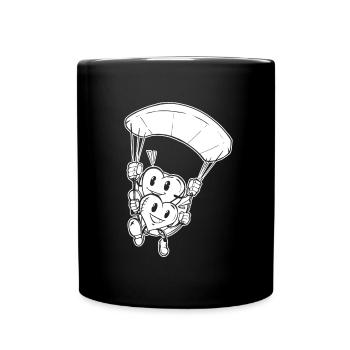 Paragleiter Paragleiten Herzen - Tasse einfarbig - Schwarz - Vorne