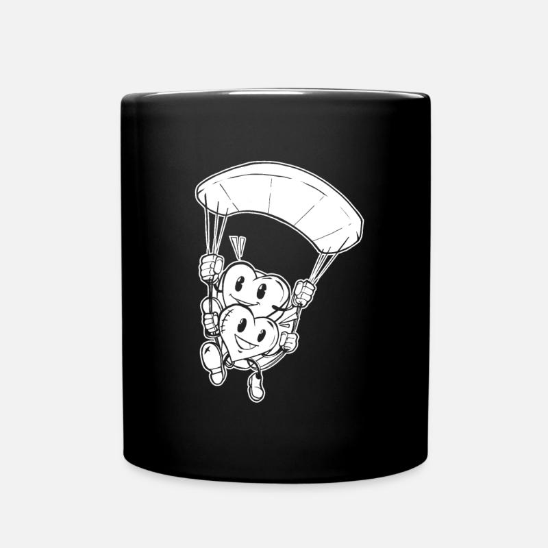 Paragleiter Paragleiten Herzen - Tasse einfarbig - Schwarz