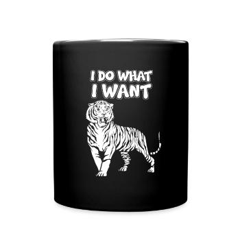 Je me fiche des tigres - Mug uni - noir - Devant