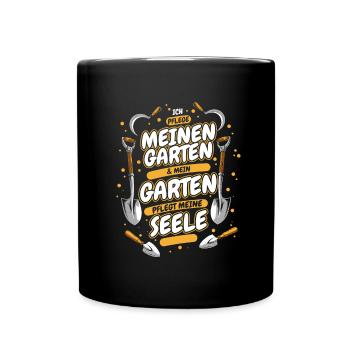 Hobbygärtner Garten - Tasse einfarbig - Schwarz - Vorne