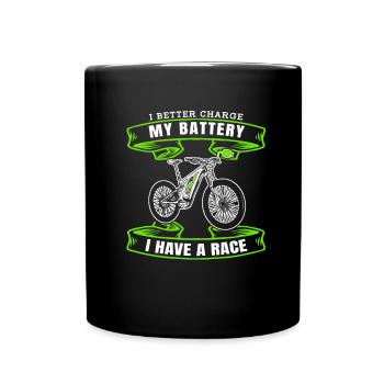 E Bike Electric Bike Battery - Full Colour Mug - black - Front