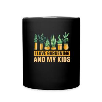 Hobbygärtner Garten Mutter Gärtnerischer Vater - Tasse einfarbig - Schwarz - Vorne