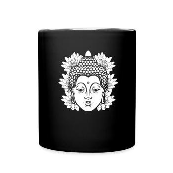 Buddha Buddhist Lotus Blatt - Tasse einfarbig - Schwarz - Vorne