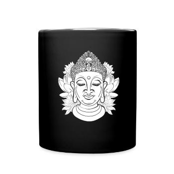 Fleurs bouddhistes de Bouddha - Mug uni - noir - Devant