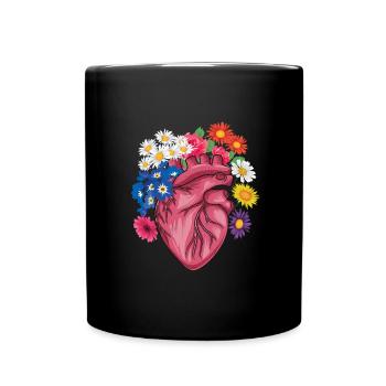 Anatomy Cardiac Cardiology Cardiac Surgery - Full Colour Mug - black - Front