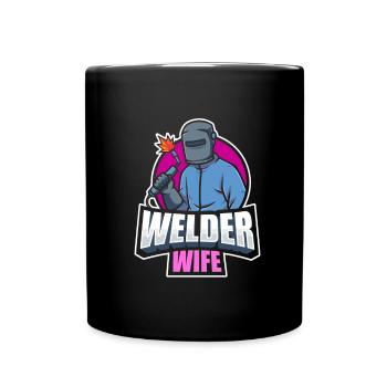 Schweißer Schlosser Gattin - Tasse einfarbig - Schwarz - Vorne