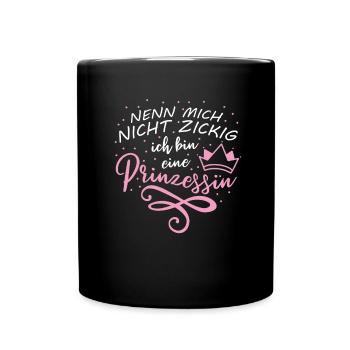 Prinzessin Krone - Tasse einfarbig - Schwarz - Vorne