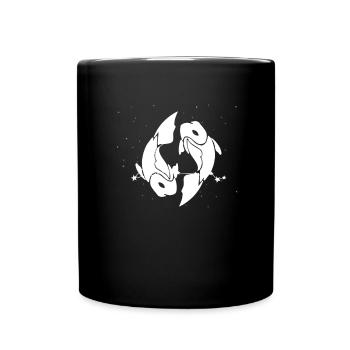Zodiac sign Pisces symbol - Full Colour Mug - black - Front