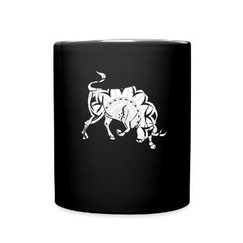 Sternzeichen Stier Symbol - Tasse einfarbig - Schwarz - Vorne