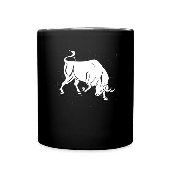 Sternzeichen Stier Symbol - Tasse einfarbig - Schwarz - Vorne