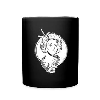 Geisha Flowers - Full Colour Mug - black - Front