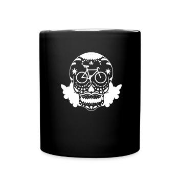 Rennrad Radsport Radsportler Totenkopf - Tasse einfarbig - Schwarz - Vorne