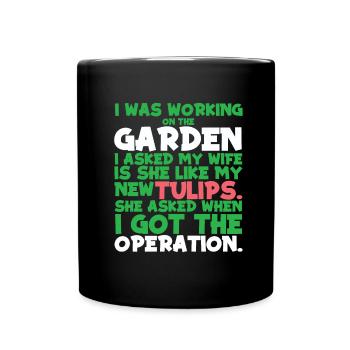 Tulpen Lustig Tulpen - Tasse einfarbig - Schwarz - Vorne
