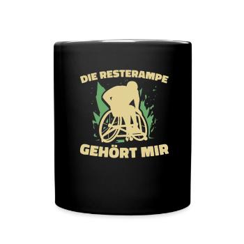 Rollstuhl Rollstuhlfahrer Lustig - Tasse einfarbig - Schwarz - Vorne