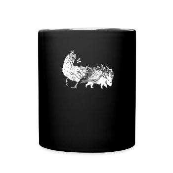 Stachelschwein Hähnchen - Tasse einfarbig - Schwarz - Vorne