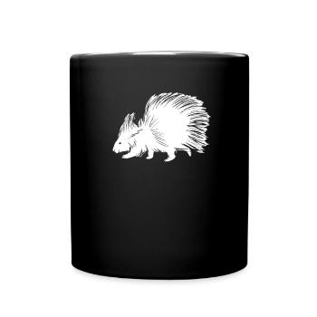 Stachelschwein - Tasse einfarbig - Schwarz - Vorne