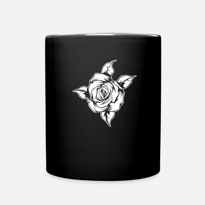 Rosen - Tasse einfarbig - Schwarz