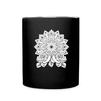 Roses Mandala - Mug uni - noir - Devant