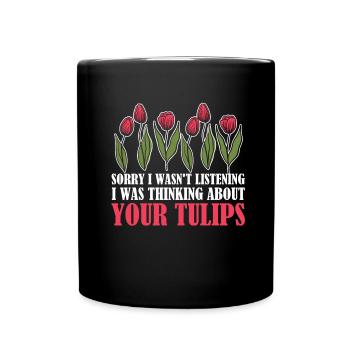 Tulpen Lustig Tulpen - Tasse einfarbig - Schwarz - Vorne