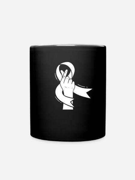 Brustkrebs Hand - Tasse einfarbig - Schwarz