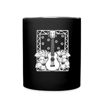 Fleurs de ukulélé - Mug uni - noir - Devant