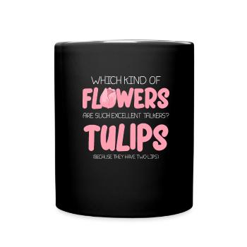 Tulpen Lustig Tulpen - Tasse einfarbig - Schwarz - Vorne