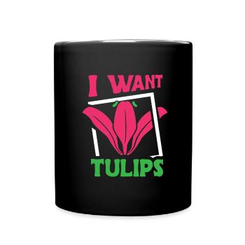 Tulips Cute Tulips - Full Colour Mug - black - Front