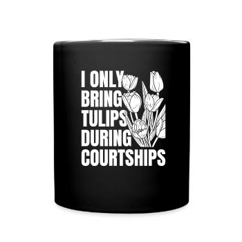 Tulipes Parade nuptiale Tulipes - Mug uni - noir - Devant