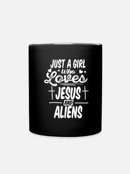 Christ Christianity Funny Extraterrestrial Jesus - Full Colour Mug - black