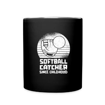 Softball Fänger - Tasse einfarbig - Schwarz - Vorne