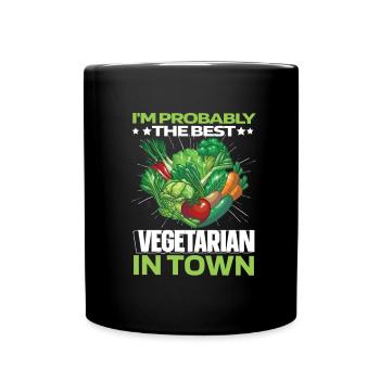 Vegetarisch Vegetarier Humor - Tasse einfarbig - Schwarz - Vorne