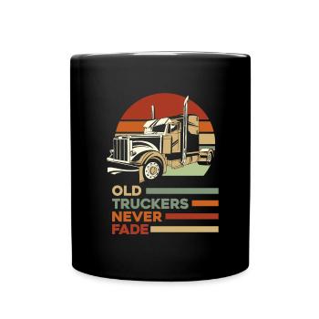 Lkw Fahrer Trucker Lastwagenfahrer Alter Trucker - Tasse einfarbig - Schwarz - Vorne