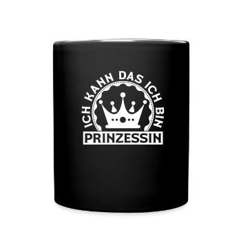 Prinzessin Krone - Tasse einfarbig - Schwarz - Vorne