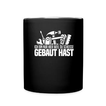 Rohrleitungsbauer Hammer - Tasse einfarbig - Schwarz - Vorne