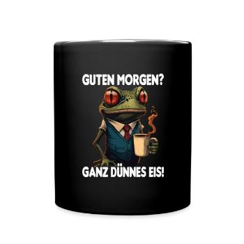 Kaffee Morgenmuffel Mitarbeiter Spruch Geschenk - Tasse einfarbig - Schwarz - Vorne