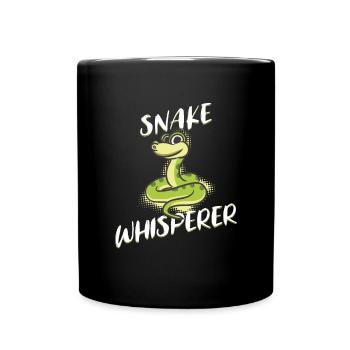 Snake Whisperer Schlangen Flüsterer Reptilien Fan - Tasse einfarbig - Schwarz - Vorne